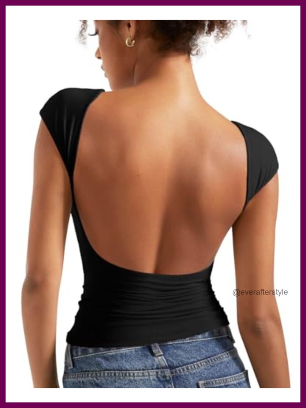 Women's Backless Double Lined Open Back Y2K Basic Tee Short Sleeve Crop Top
